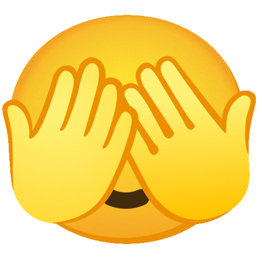 emoji face peeking through its fingers